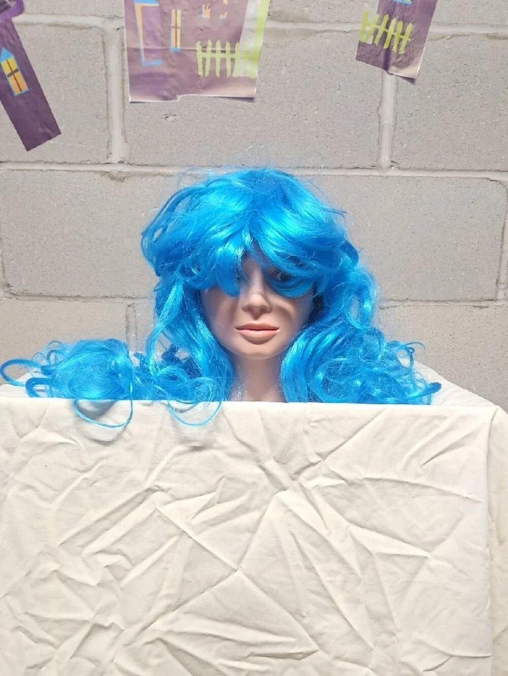 Bright Blue Long Wavy Women's Wig